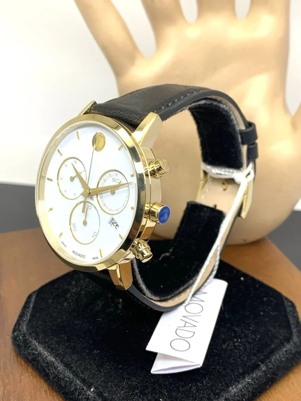 Movado Men's Watch 0607888 Museum Swiss Quartz Chronograph White Dial Leather